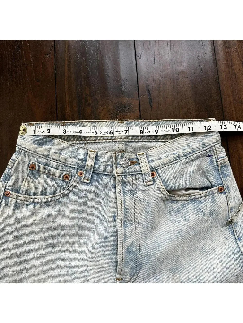 VTG 90s Levis 501 Button Fly 27x32 USA Tag Jeans Straight Wash Light X Act 25x30